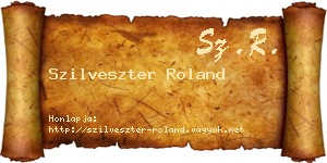 Szilveszter Roland névjegykártya
