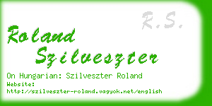 roland szilveszter business card